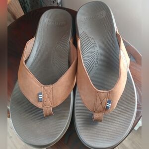 SIZE 15 Tall Men's NAUTICA Brown Wesley THONGS Beach FLIP FLOPS sandals Shoes